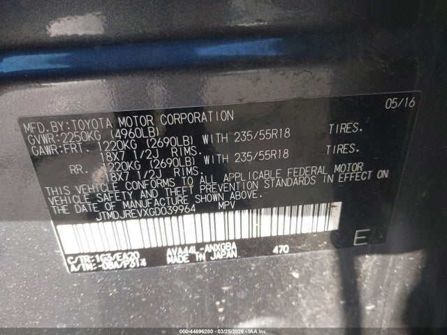 JTMDJREVXGD039964 Toyota Rav4 Hybrid Limited