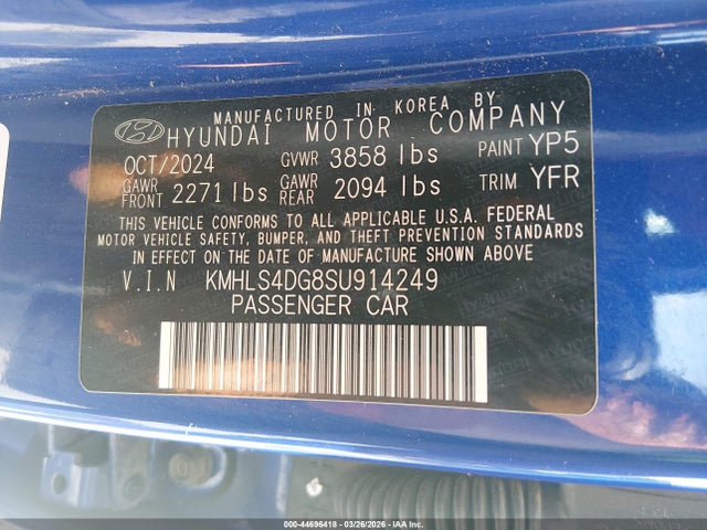 Продажа на аукционе авто 2025 Hyundai Elantra Sel Convenience, vin: KMHLS4DG8SU914249, номер лота: 44696418