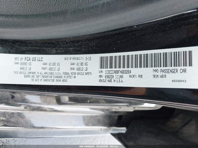 Продажа на аукционе авто 2015 Chrysler 200 Limited, vin: 1C3CCCAB8FN683264, номер лота: 44696429