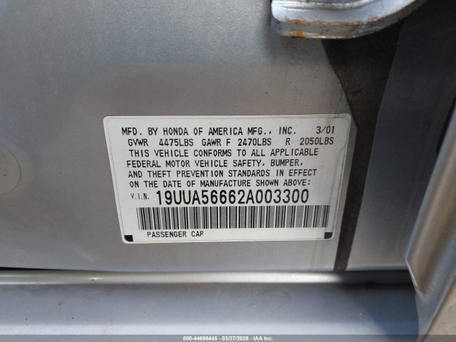 2002 Acura Tl 3.2 მანქანა იყიდება აუქციონზე, vin: 19UUA56662A003300, აუქციონის ნომერი: 44696445
