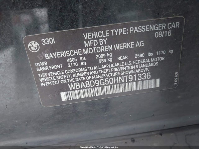 WBA8D9G50HNT91336 BMW 330i Xdrive