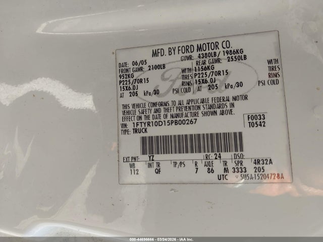 2005 FORD RANGER 1FTYR10D15PB00267 Photo 8