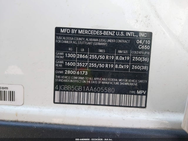 2010 MERCEDES-BENZ ML 350 4JGBB5GB1AA605580 Photo 8