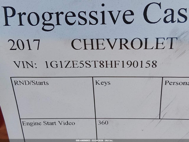 Chevrolet MALIBU 1LT 2017 1G1ZE5ST8HF190158 Image 9