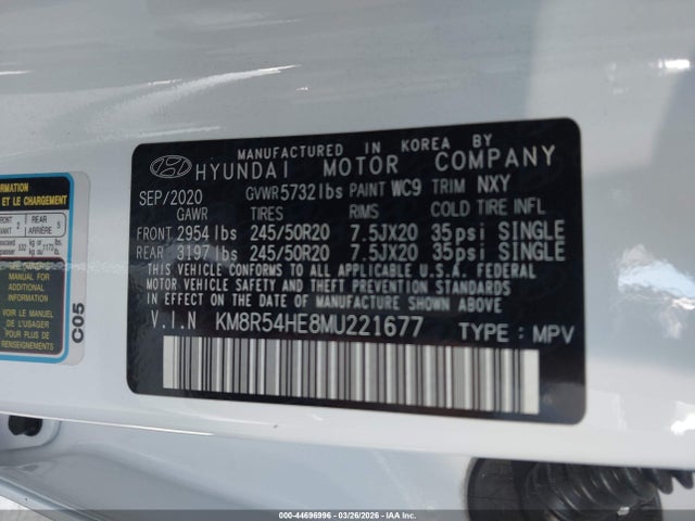 KM8R54HE8MU221677 Hyundai Palisade Limited