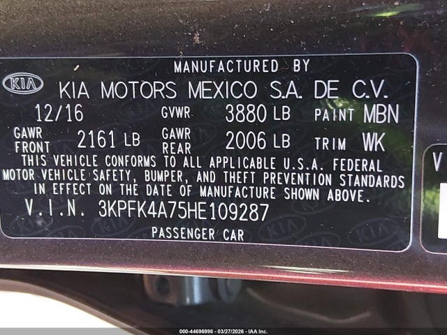 KIA FORTE LX 2017 3KPFK4A75HE109287 Image 9
