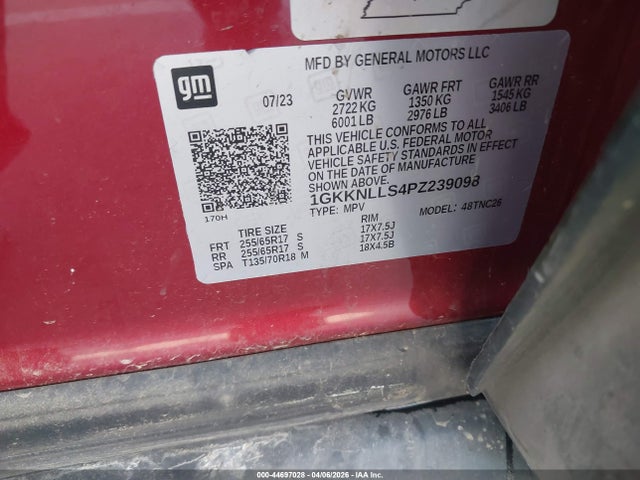 Продаж на аукціоні авто 2023 Gmc Acadia Awd At4, vin: 1GKKNLLS4PZ239098, номер лоту: 44697028