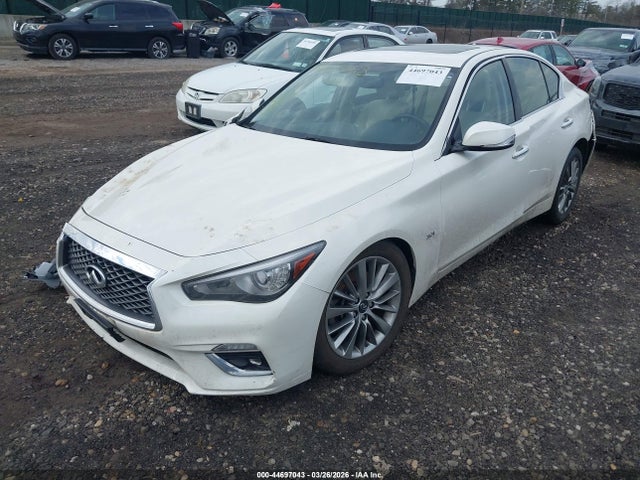 2019 Infiniti Q50 3.0t Luxe მანქანა იყიდება აუქციონზე, vin: JN1EV7AR9KM593708, აუქციონის ნომერი: 44697043