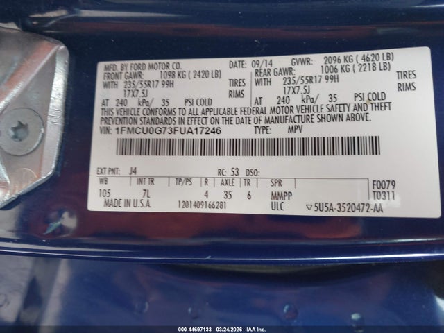 2015 FORD ESCAPE 1FMCU0G73FUA17246 Photo 8