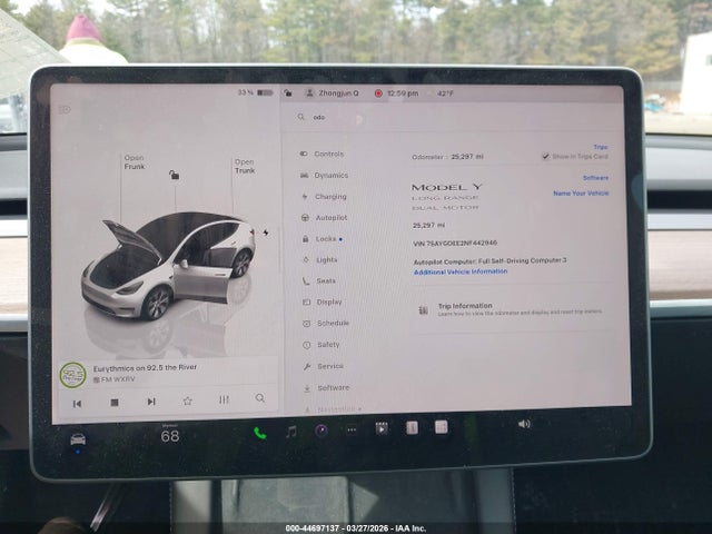 44697137 :رقم المزاد ، 7SAYGDEE2NF442946 vin ، 2022 Tesla Model Y Long Range Dual Motor All-wheel Drive مزاد بيع