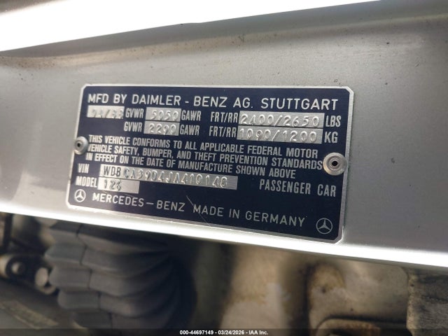 1988 MERCEDES-BENZ 560 WDBCA39D4JA410148 Photo 8