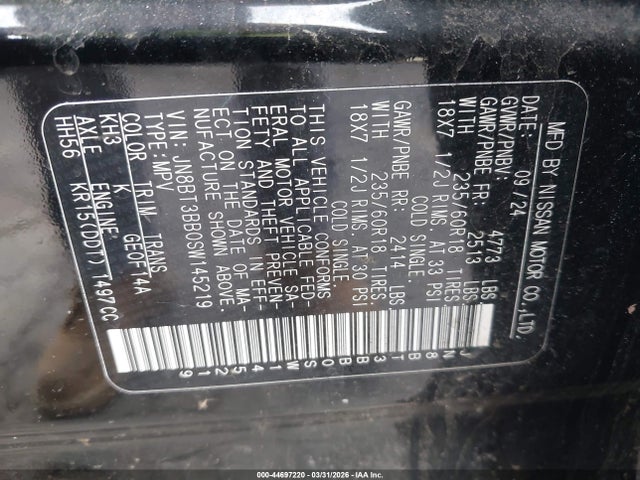 Продажа на аукционе авто 2025 Nissan Rogue Sv Intelligent Awd, vin: JN8BT3BB0SW145219, номер лота: 44697220
