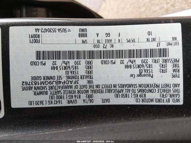 Ford FIESTA SE 2016 3FADP4BJ9GM183762 Image 9