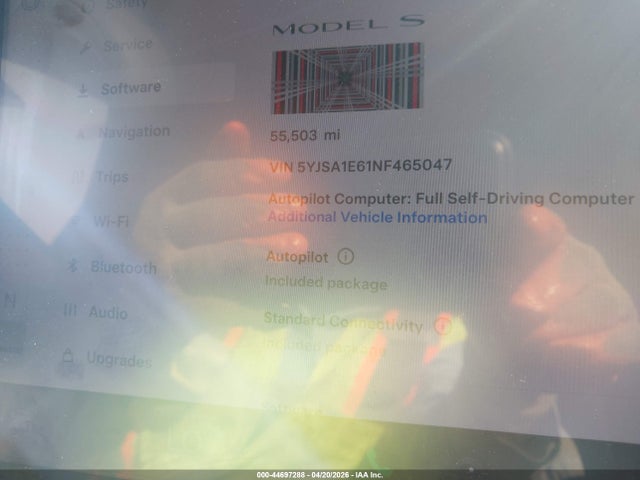 44697288 :رقم المزاد ، 5YJSA1E61NF465047 vin ، 2022 Tesla Model S Plaid مزاد بيع