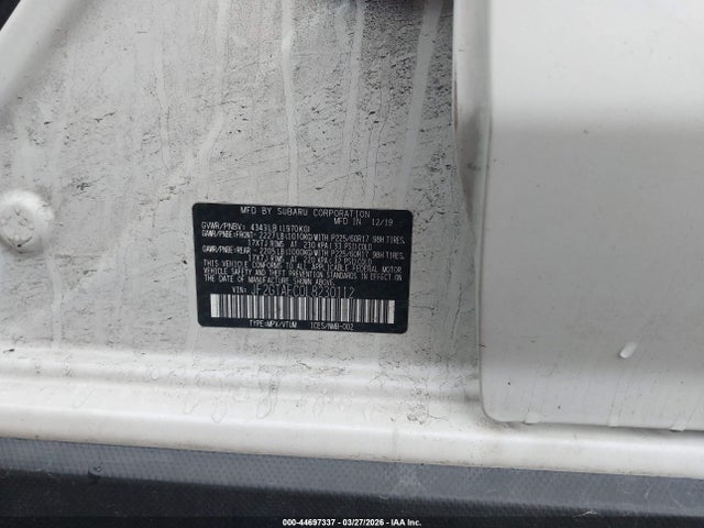 Продаж на аукціоні авто 2020 Subaru Crosstrek Premium, vin: JF2GTAEC0L8230112, номер лоту: 44697337