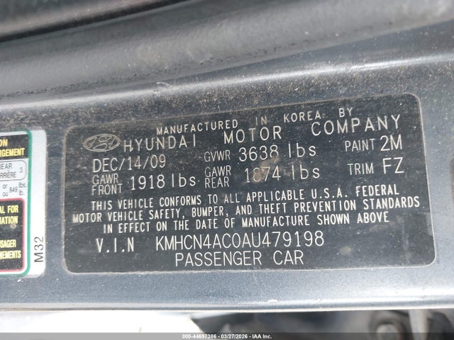 2010 HYUNDAI ACCENT KMHCN4AC0AU479198 Photo 8