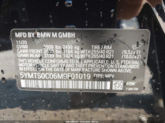 2021 BMW X3 M 5YMTS0C06M9F01019 Photo 8