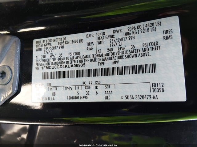 2019 FORD ESCAPE 1FMCU0GD4KUA06935 Photo 8