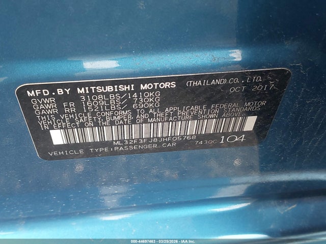 2018 MITSUBISHI MIRAGE G4 ML32F3FJ8JHF05768 Photo 8