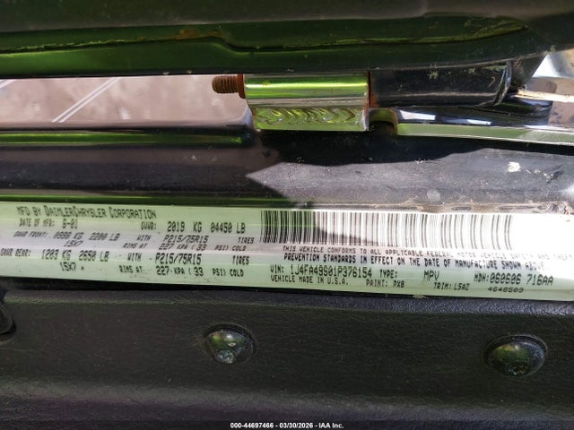 Aukcja sprzedaży 2001 Jeep Wrangler Sport, vin: 1J4FA49S01P376154, numer aukcji: 44697466
