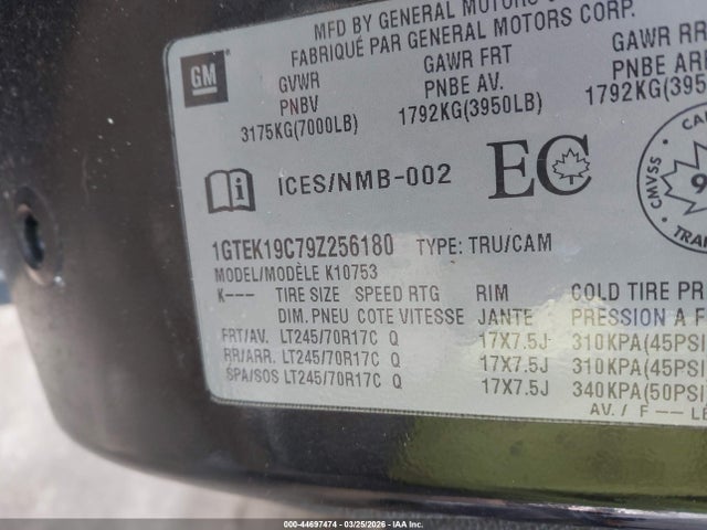 Продажа на аукционе авто 2009 Gmc Sierra 1500 Sl/work Truck, vin: 1GTEK19C79Z256180, номер лота: 44697474