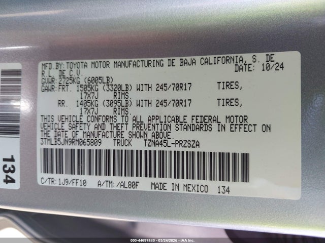 Toyota Tacoma Sr5 2024 3TMLB5JN9RM065809 Image 9