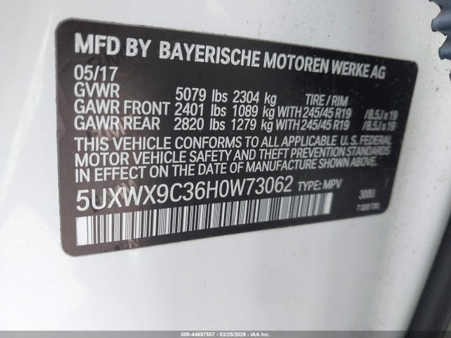 5UXWX9C36H0W73062 BMW X3 Xdrive28i