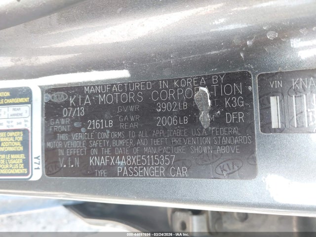 2014 KIA FORTE KNAFX4A8XE5115357 Photo 8