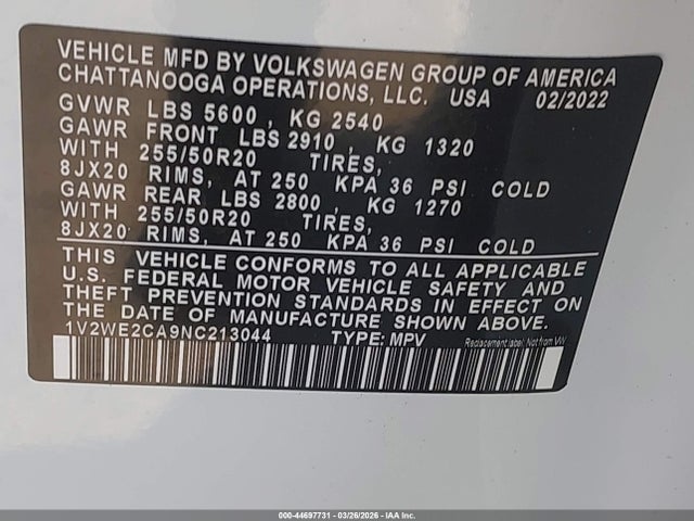 2022 VOLKSWAGEN ATLAS CROSS SPORT 1V2WE2CA9NC213044 Photo 8