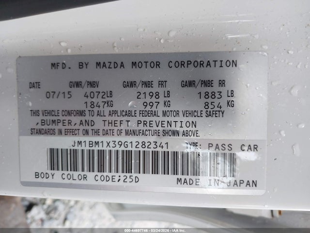 JM1BM1X39G1282341 Mazda Mazda3 S Grand Touring