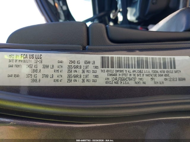 1C4RJFBG6HC764737 Jeep Grand Cherokee Limited 4x4