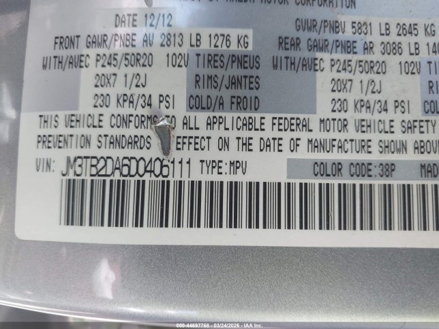 2013 MAZDA CX-9 JM3TB2DA6D0406111 Photo 8