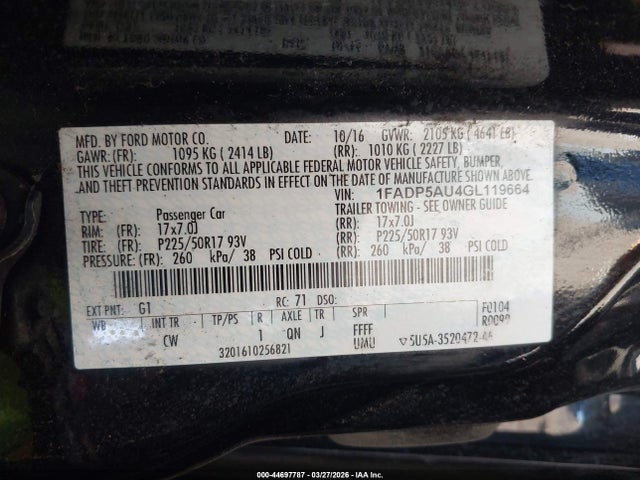 1FADP5AU4GL119664 Ford C-max Hybrid Se