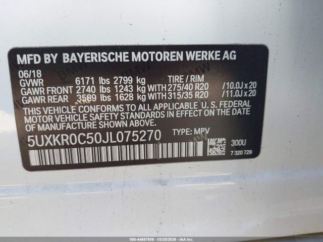 5UXKR0C50JL075270 BMW X5 Xdrive35i