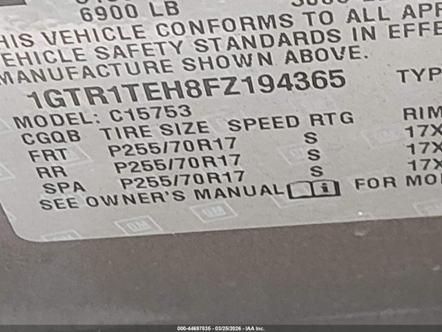 1GTR1TEH8FZ194365 GMC SIERRA 1500
