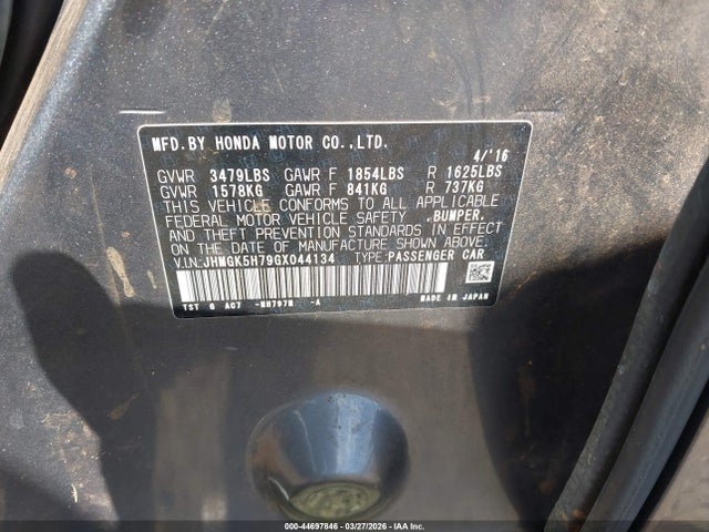 JHMGK5H79GX044134 Honda FIT EX