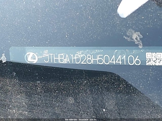 44697863 :رقم المزاد ، JTHBA1D28H5044106 vin ، 2017 Lexus Is 200t مزاد بيع