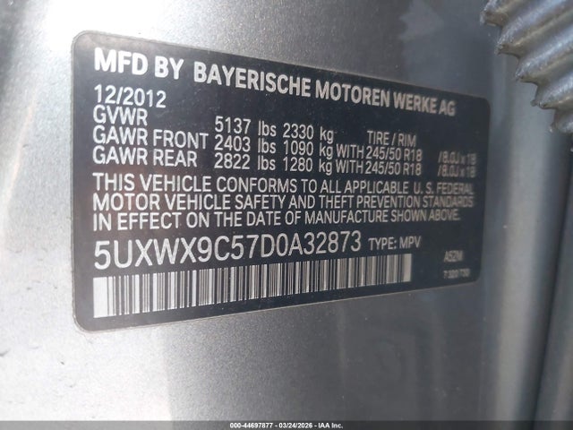 2013 BMW X3 5UXWX9C57D0A32873 Photo 8