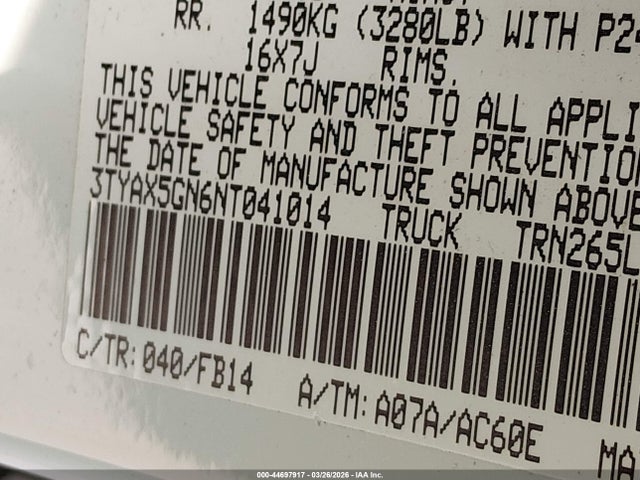 Toyota Tacoma Sr 2022 3TYAX5GN6NT041014 Image 9