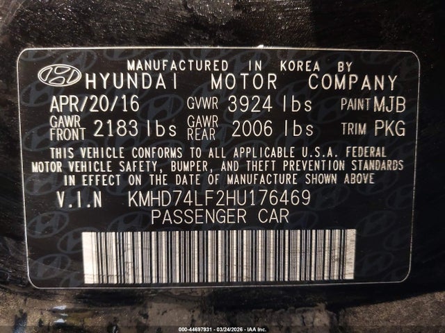 Hyundai ELANTRA SE 2017 KMHD74LF2HU176469 Image 9