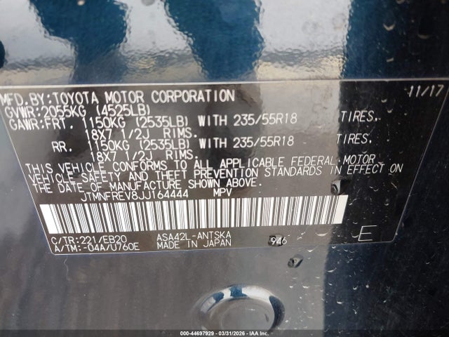 Toyota RAV4 SE 2018 JTMNFREV8JJ164444 Image 9