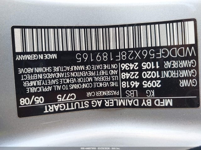Продаж на аукціоні авто 2008 Mercedes-benz C 350 Sport, vin: WDDGF56X28F189165, номер лоту: 44697959