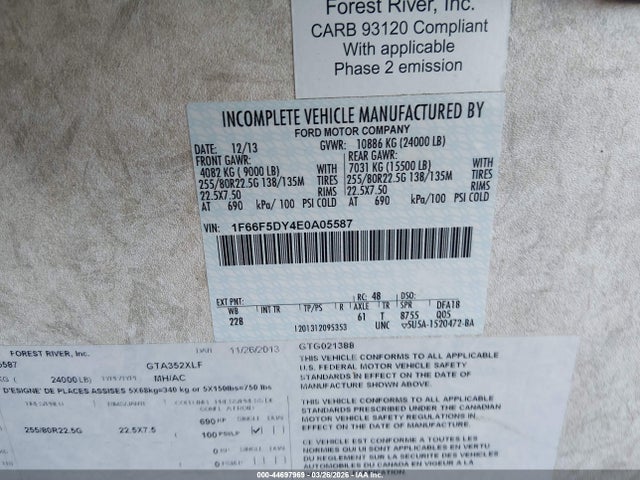Ford F53 2014 1F66F5DY4E0A05587 Image 9