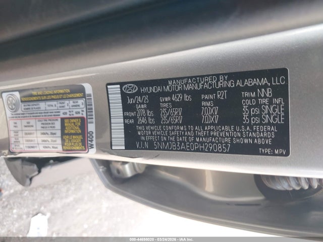 44698020 :رقم المزاد ، 5NMJB3AE0PH290857 vin ، 2023 Hyundai Tucson Sel مزاد بيع