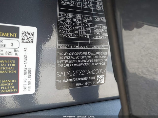 SALYJ2EX2TA820007 Land Rover Range Rover Velar P250 S