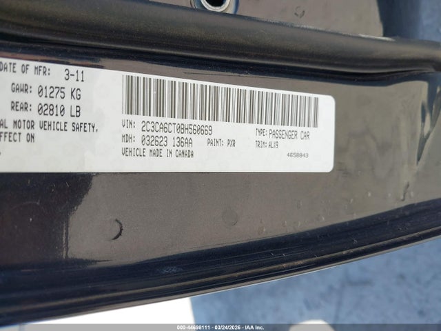 2011 Chrysler 300c მანქანა იყიდება აუქციონზე, vin: 2C3CA6CT0BH560669, აუქციონის ნომერი: 44698111