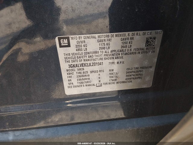 3GKALVEX2JL201941 GMC Terrain Slt