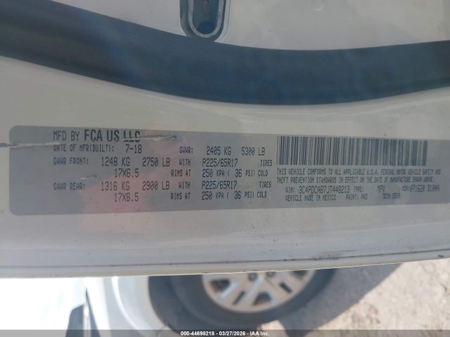 3C4PDCAB7JT448213 Dodge JOURNEY SE