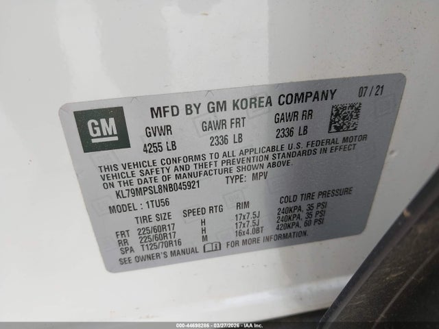 2022 CHEVROLET TRAILBLAZER KL79MPSL8NB045921 Photo 8