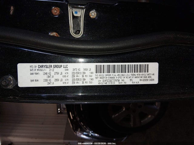 Продажа на аукционе авто 2012 Dodge Journey Crew, vin: 3C4PDCDG6CT270790, номер лота: 44698336